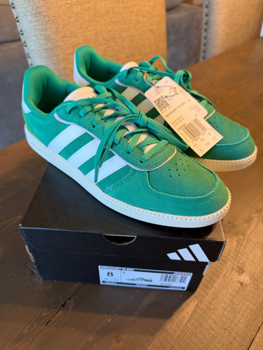 Adidas Women’s Breaknet Sleek Green Sneakers New in Box 8